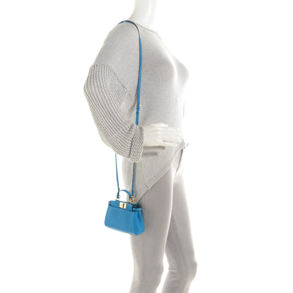Fendi Nappa Micro Peekaboo Iconic Satchel Blu Royal 2 of 7