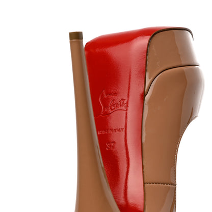Christian Louboutin Patent Lady Peep 150 Pumps 37 Nude 7 of 8