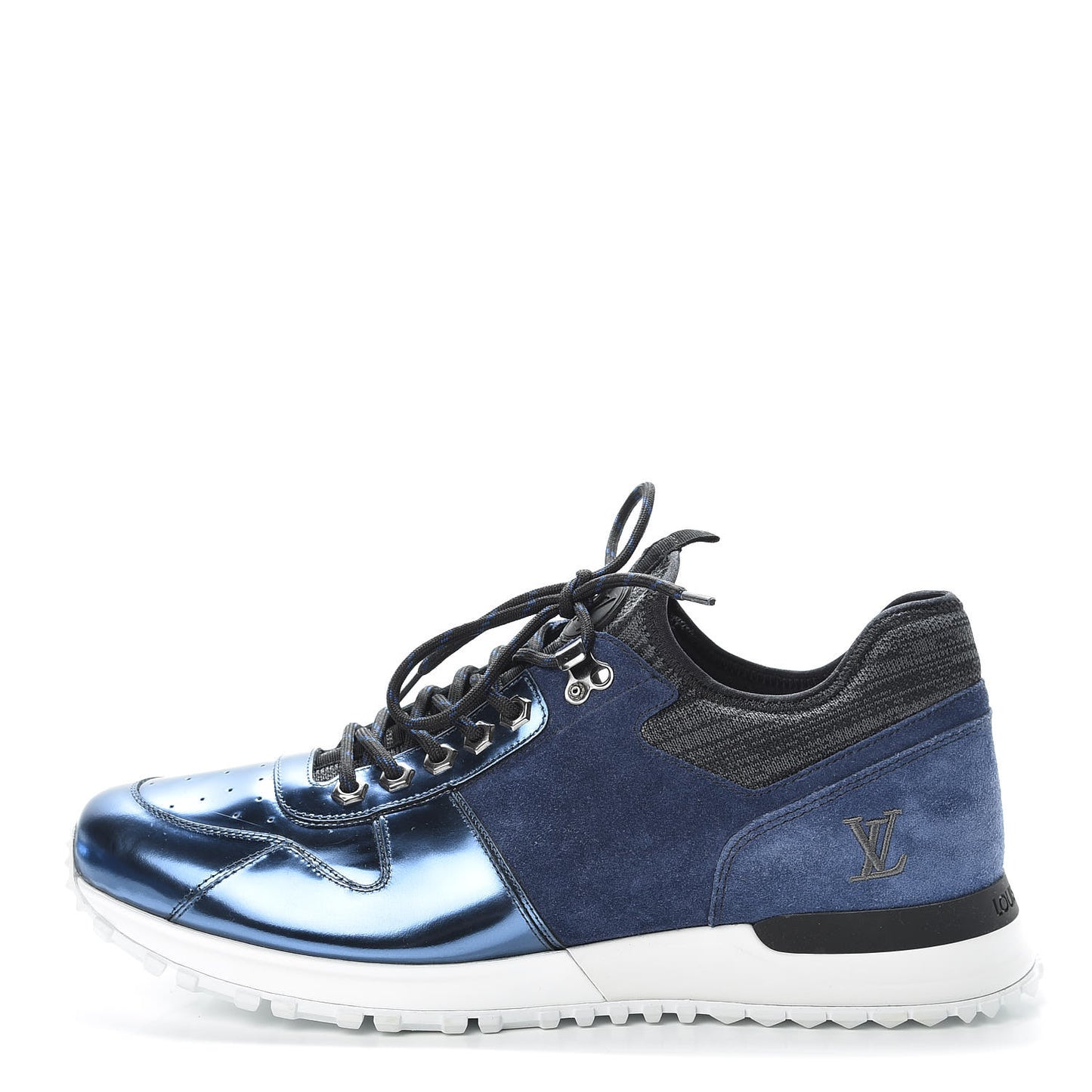 Metallic Patent Suede Run Away Sneakers 8.5 Marine