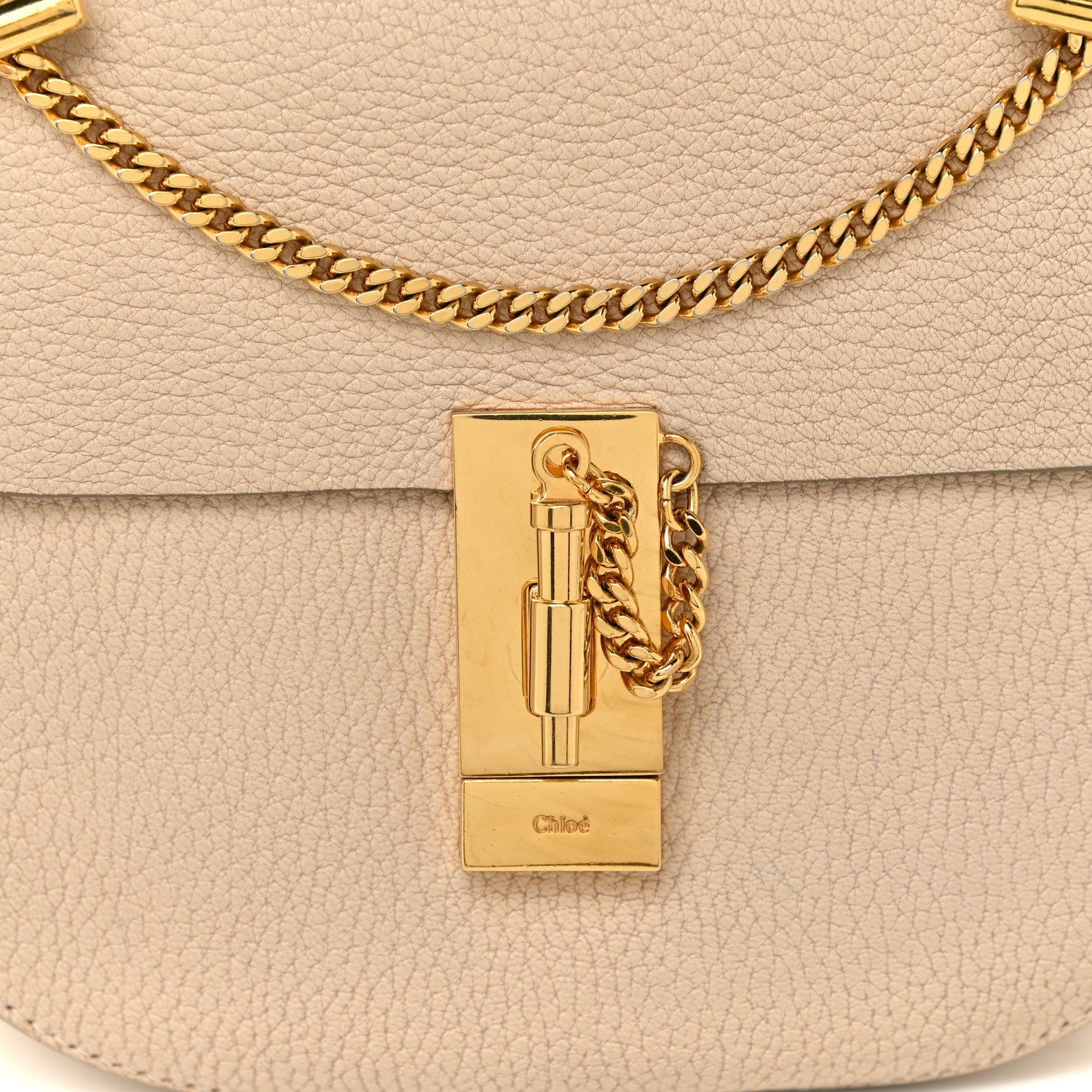 Chloe Grained Lambskin Mini Drew Shoulder Bag Abstract White 7 of 13