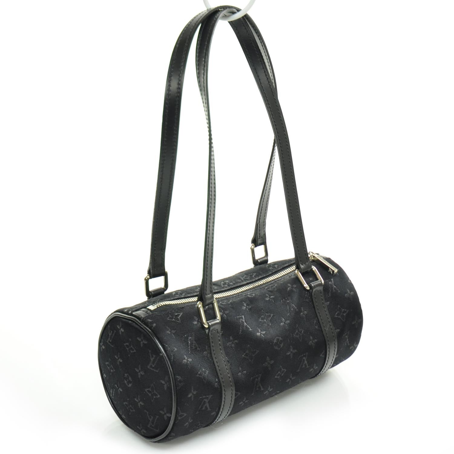 Louis Vuitton Satin Monogram Mini Papillon Black 3 of 9