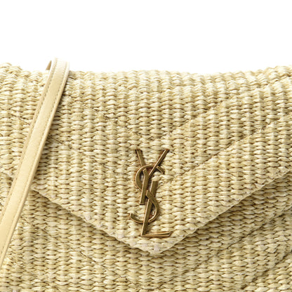 Saint Laurent Raffia Monogram Toy Loulou Chain Satchel Naturale 13 of 13