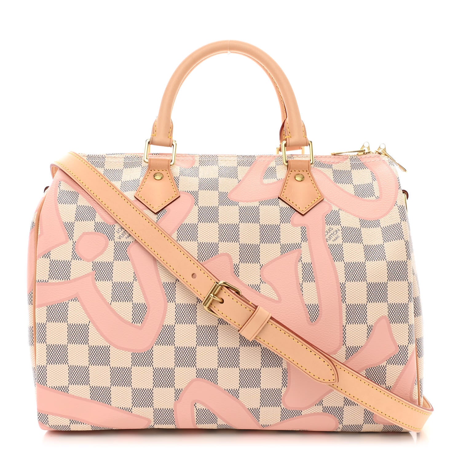 Louis Vuitton Damier Azur Tahitienne Speedy Bandouliere 30 Rose Ballerine 1 of 10