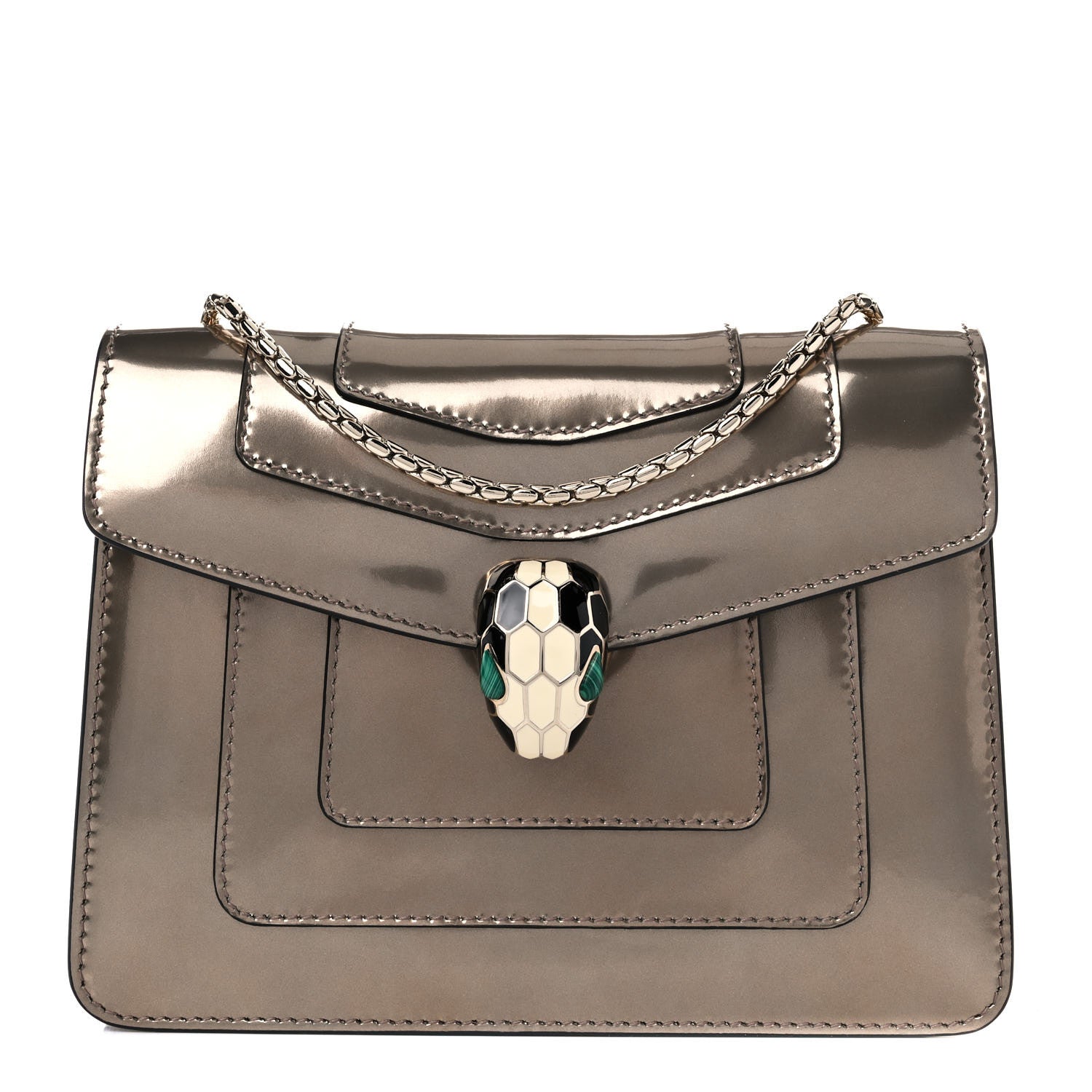 Bulgari Metallic Calfskin Serpenti Forever Crossbody Bag Bronze 1 of 12