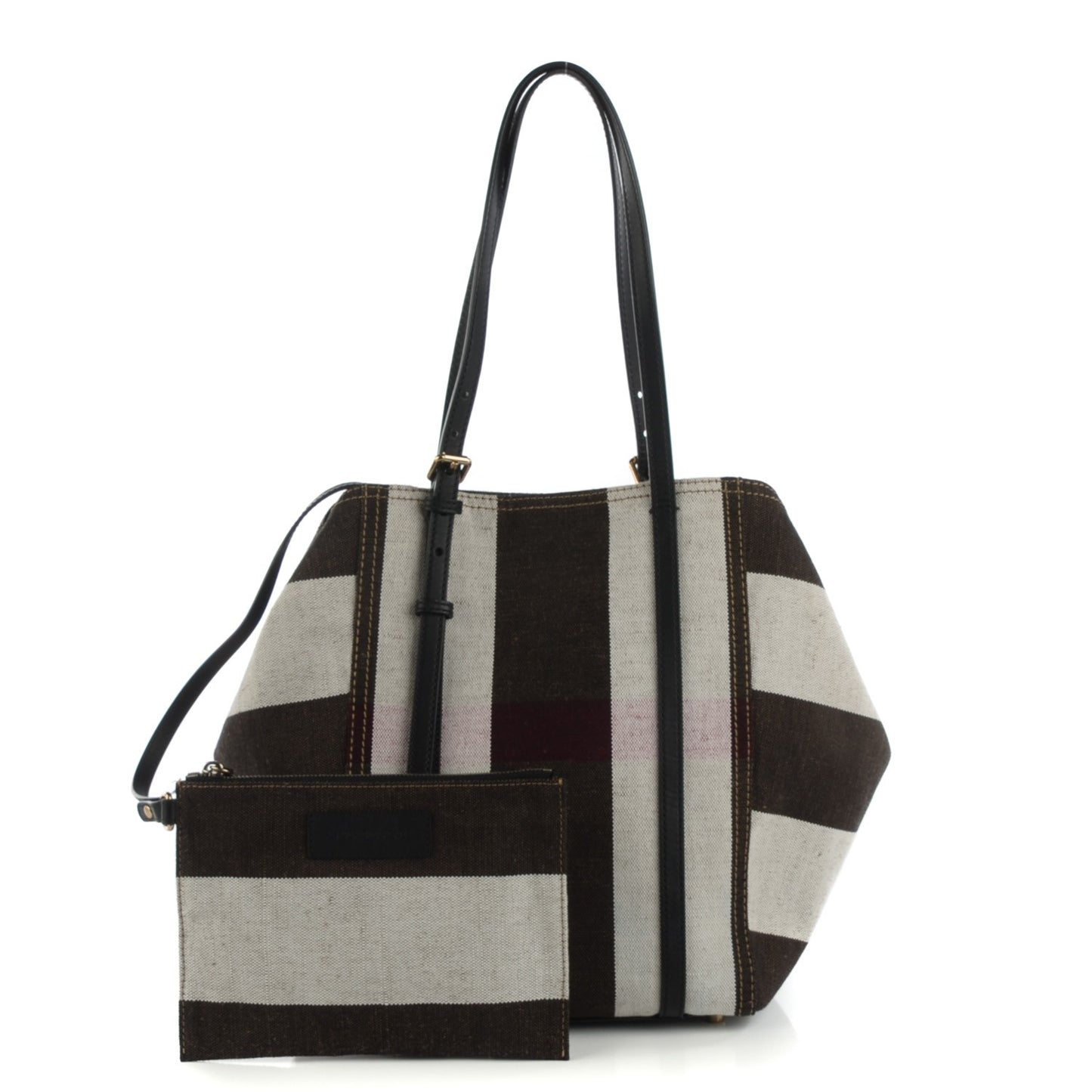 Canvas Mega Check Medium Padstow Tote Black