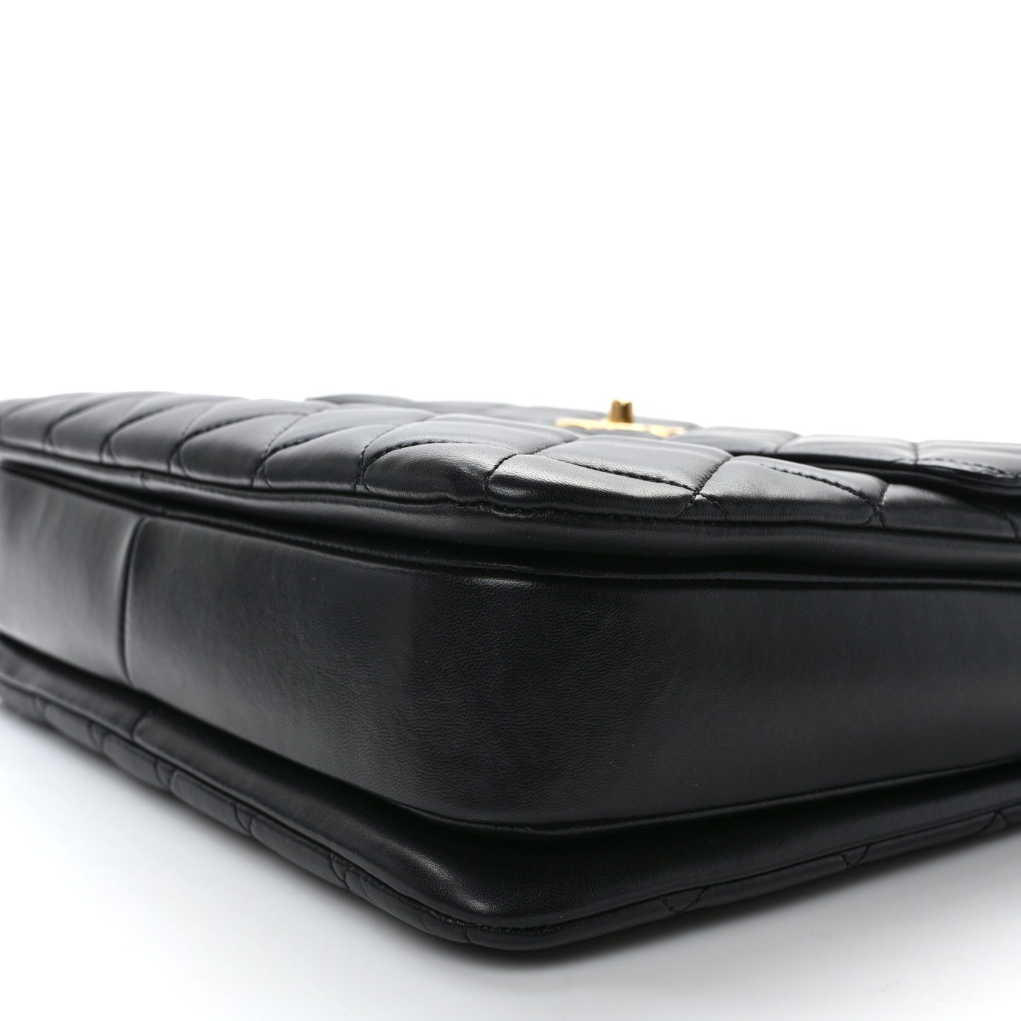 Lambskin Quilted Large Trendy CC Dual Handle Flap Bag Black