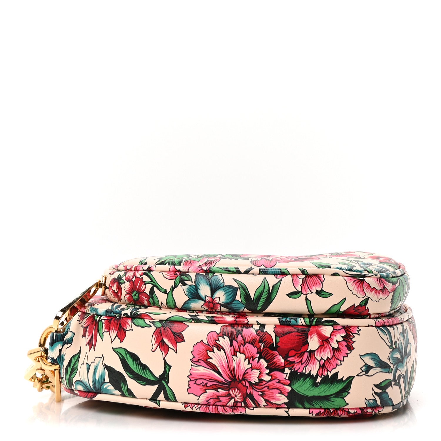Gucci Calfskin Brit Roses Print Matelasse Diagonal Mini Interlocking G Heart Shoulder Bag Multicolor 4 of 11