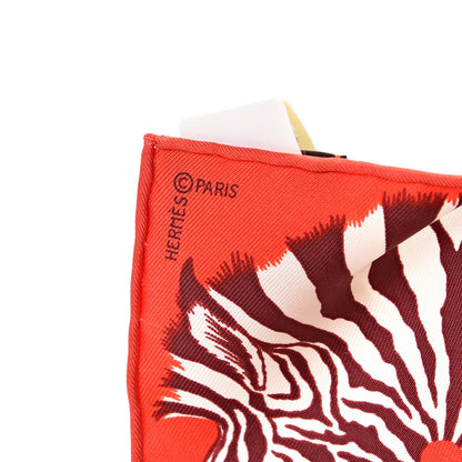 Hermes Silk Carre Zebra Pegasus Nano Scarf 20 Rouge Bordeaux Black 3 of 4