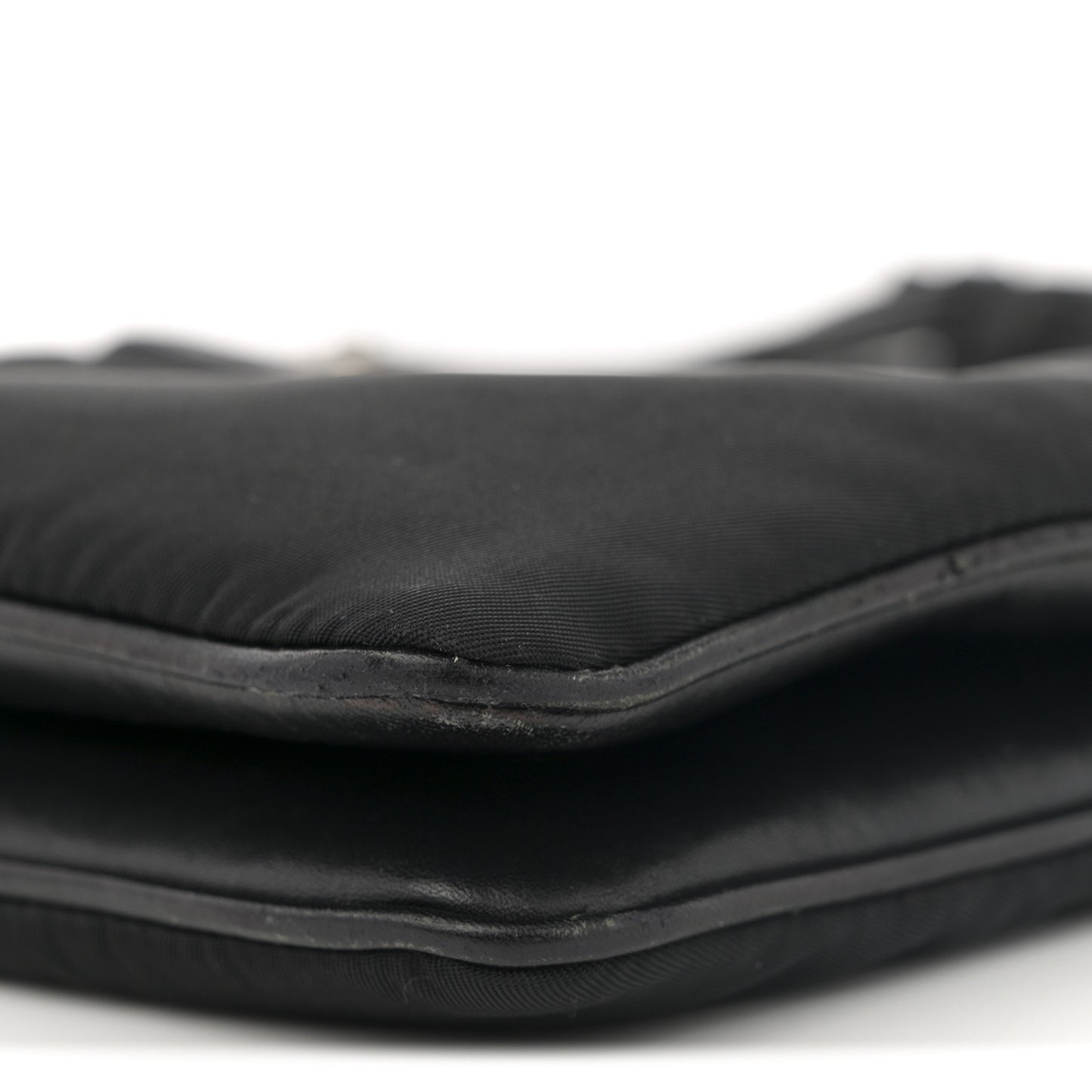 Tessuto Nylon Soft Calf Double Zip Crossbody Bag Black