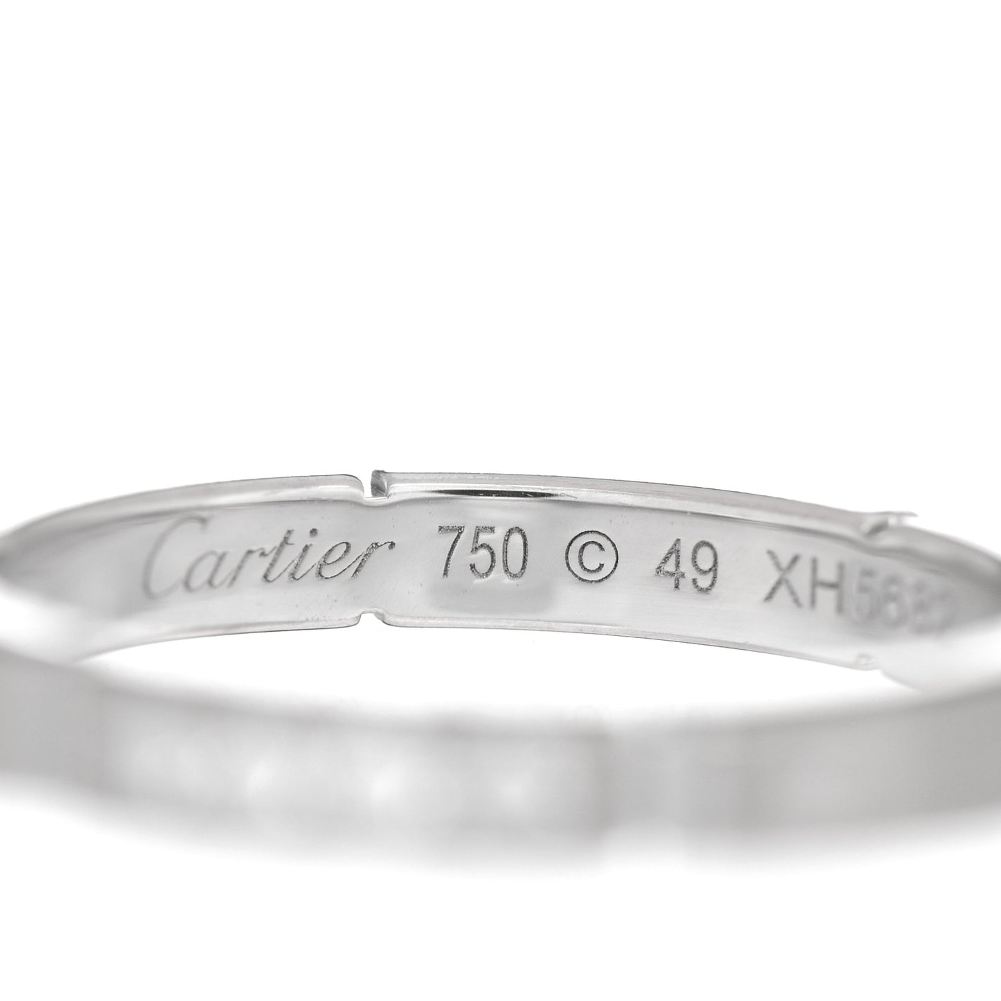 18K White Gold Diamond Maillon Panthere Wedding Band Ring 49 5