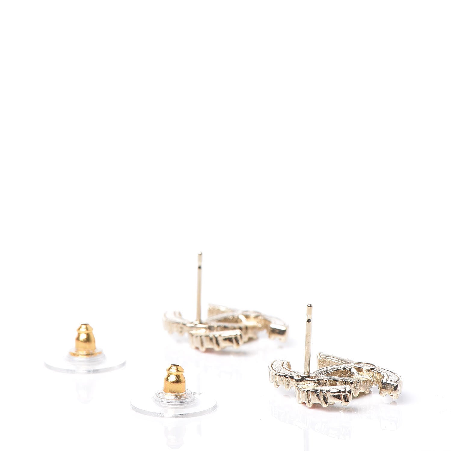 Chanel Crystal Over The Rainbow CC Earrings Gold Multicolor 3 of 4