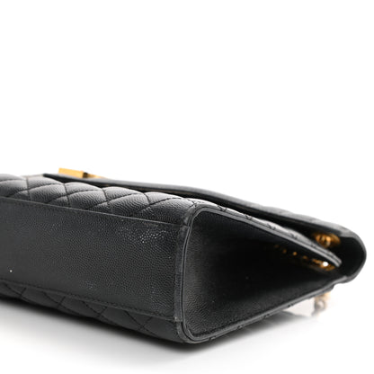 Saint Laurent Grain De Poudre Textured Mixed Matelasse Large Triquilt Monogram Satchel Black 29 of 35