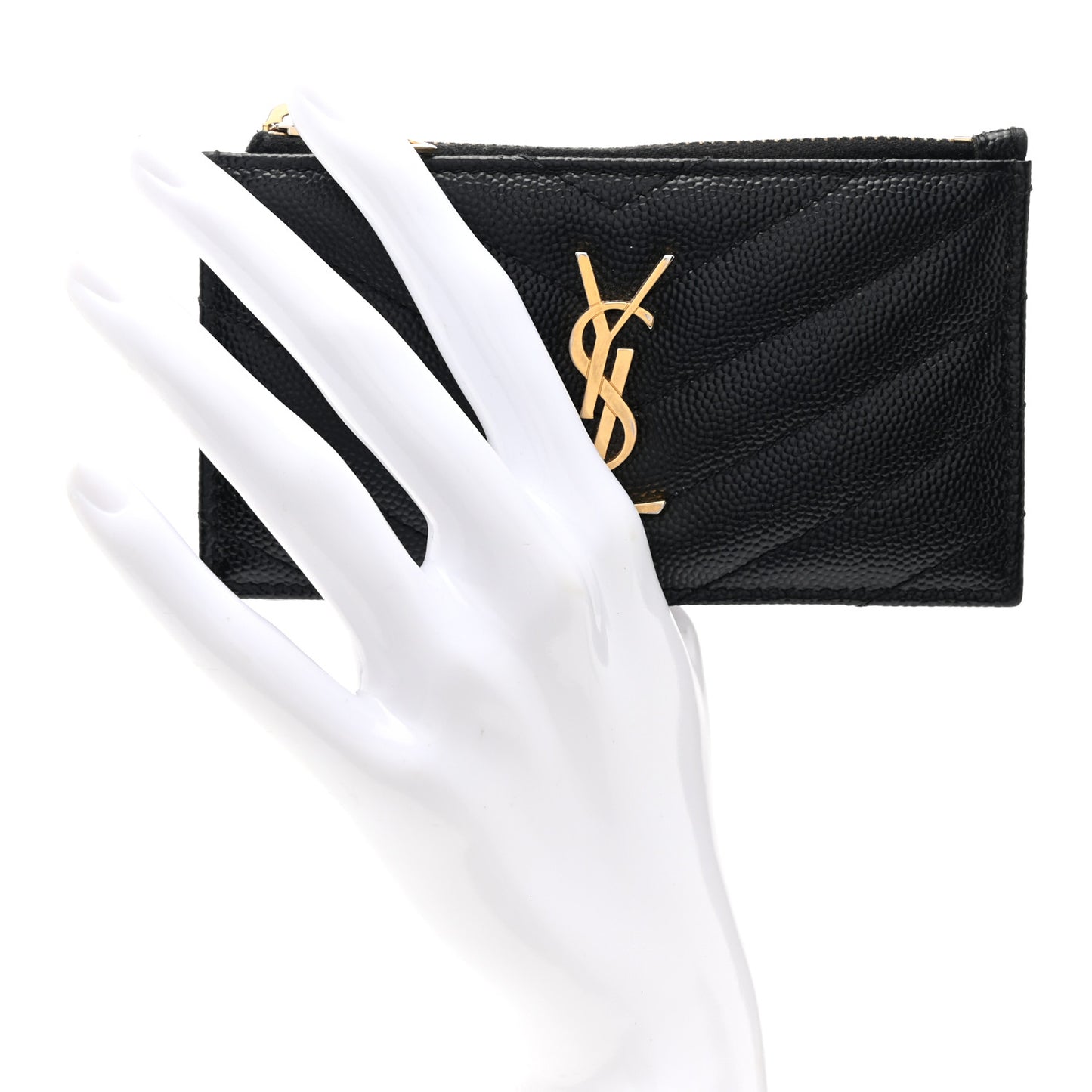 Monogram Grain de Poudre 5 Fragments Zip Pouch Card Holder Black