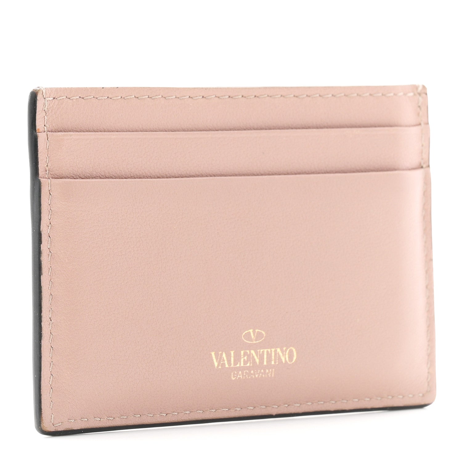 Valentino Garavani Vitello Rockstud Card Holder Poudre 3 of 8