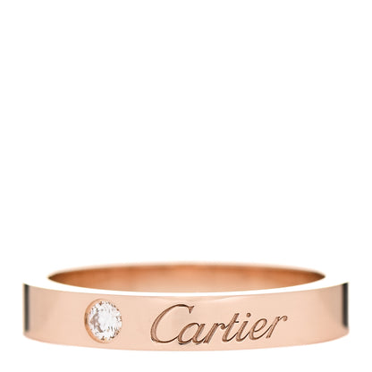 Cartier 18K Pink Gold Diamond 3mm C De Cartier Wedding Band Ring 49 5 1 of 5