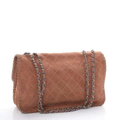 Chanel Suede Calfskin Stitch Flap Light Brown 3 of 10