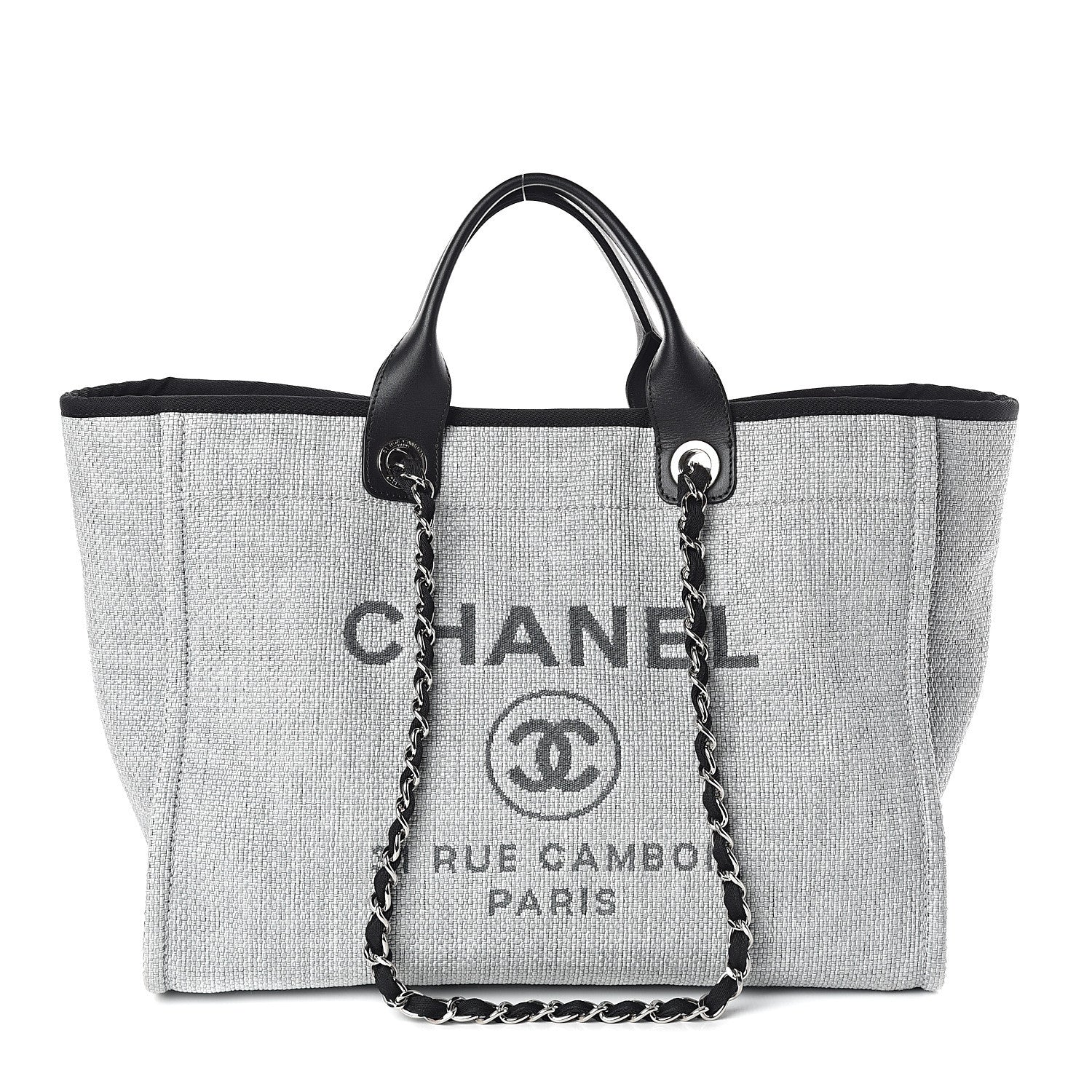 Chanel Canvas Medium Deauville Tote Grey 1 of 9