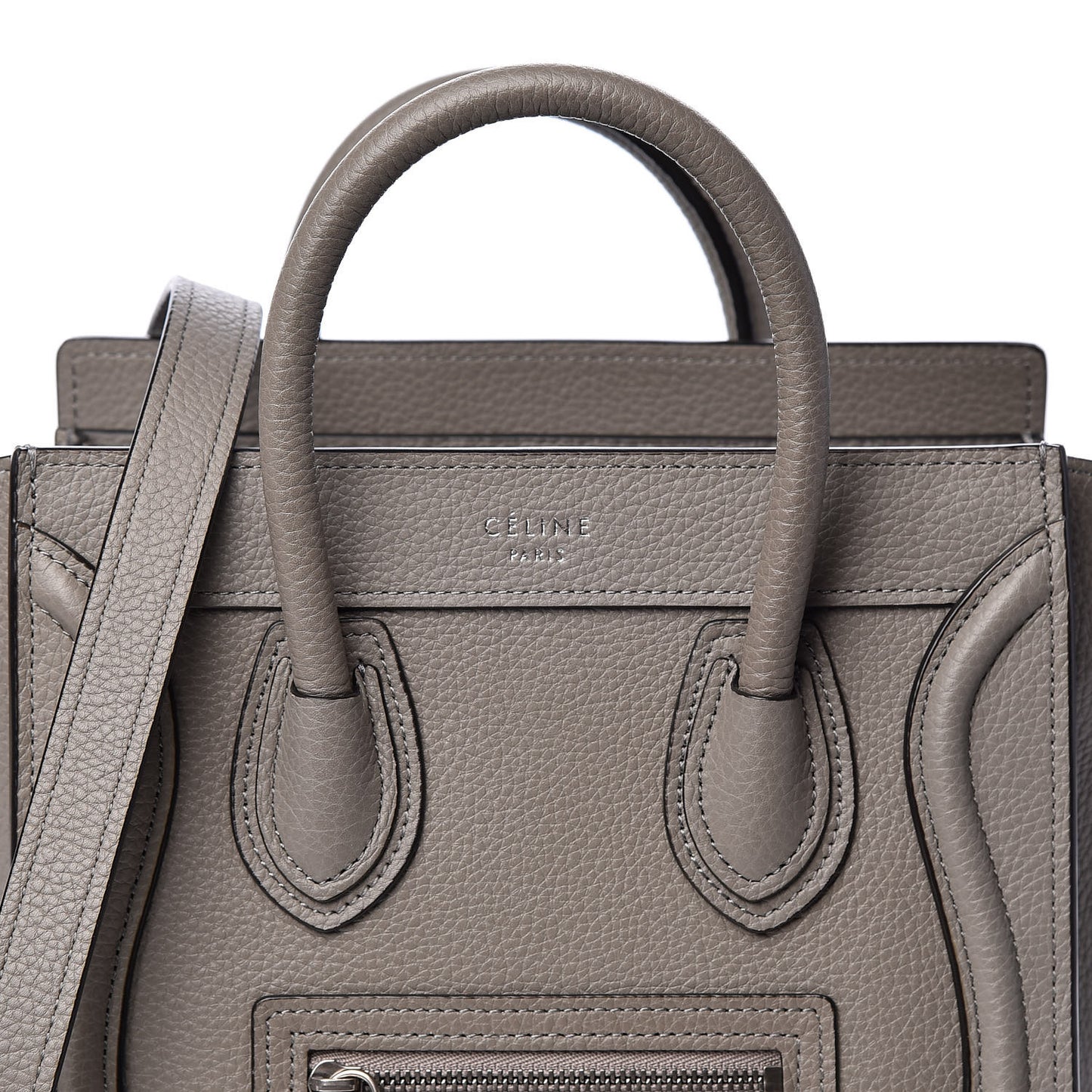 Drummed Calfskin Nano Luggage Grey