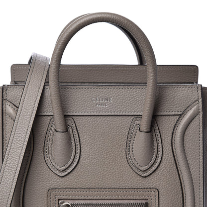 Celine Drummed Calfskin Nano Luggage Grey 6 of 8