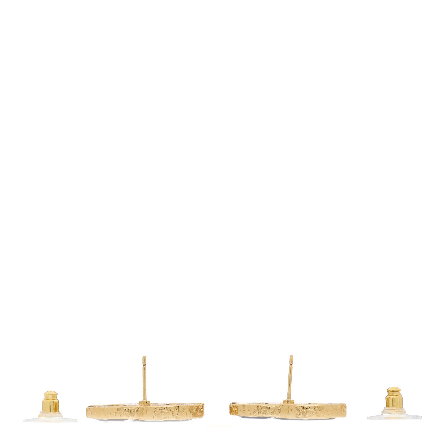 Chanel Metal Enamel CC Earrings Black Gold 3 of 5