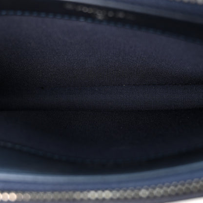 Chanel Metallic Caviar Quilted Small Boy Clutch With Chain Navy 5 of 12