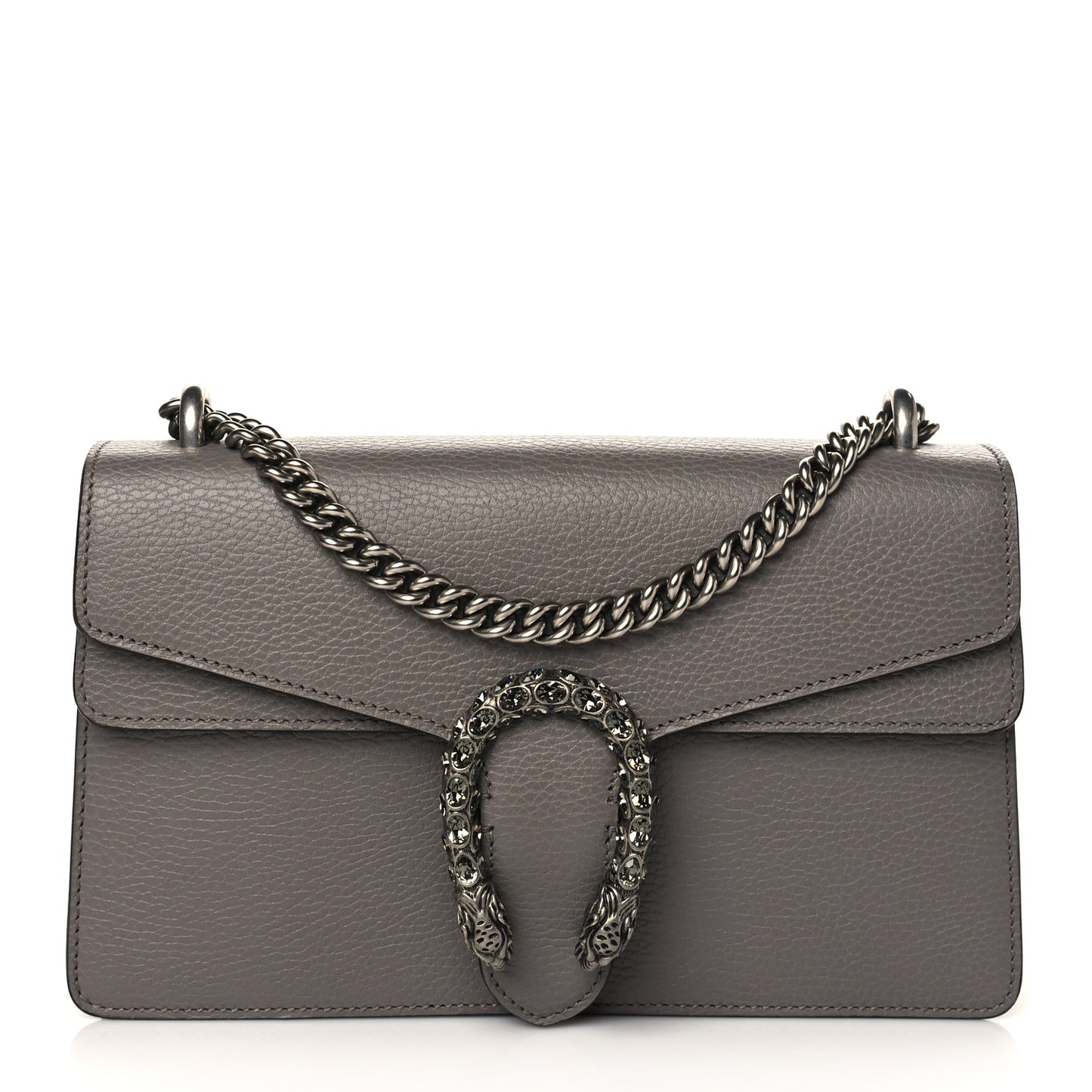 Pebbled Calfskin Small Dionysus Shoulder Bag Dusty Grey