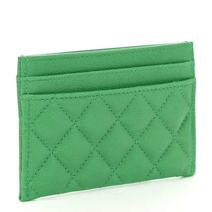 Chanel Caviar Quilted Boy Card Holder Green 3 of 8