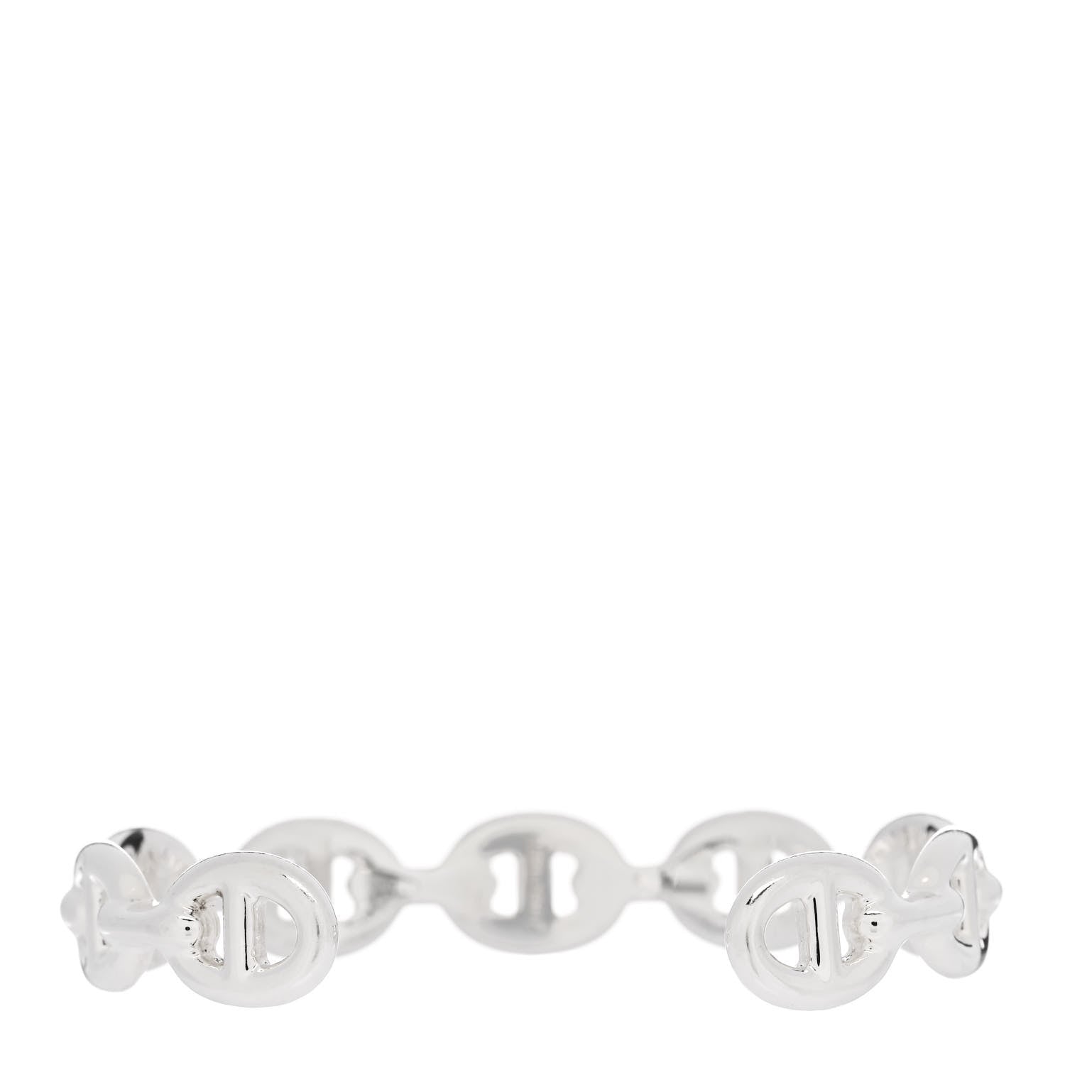 Hermes Sterling Silver MM Chaine d'Ancre Enchainee Cuff Bracelet SH 2 of 4