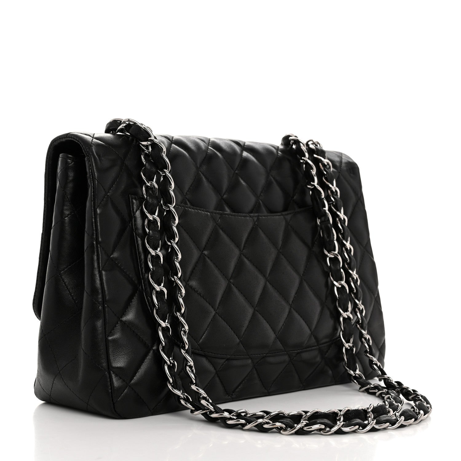 Chanel Lambskin Quilted Jumbo Single Flap Black 2 of 10