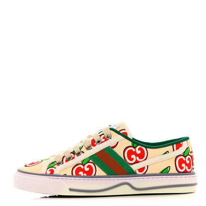 Gucci Canvas Web GG Apple Womens 1977 Tennis Sneakers 35.5 Ivory Red Mystic White New Shamarock 1 of 9