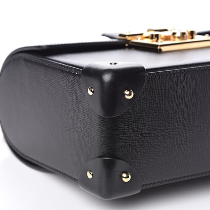 Gucci Calfskin Small Padlock Bamboo Shoulder Bag Black 8 of 10