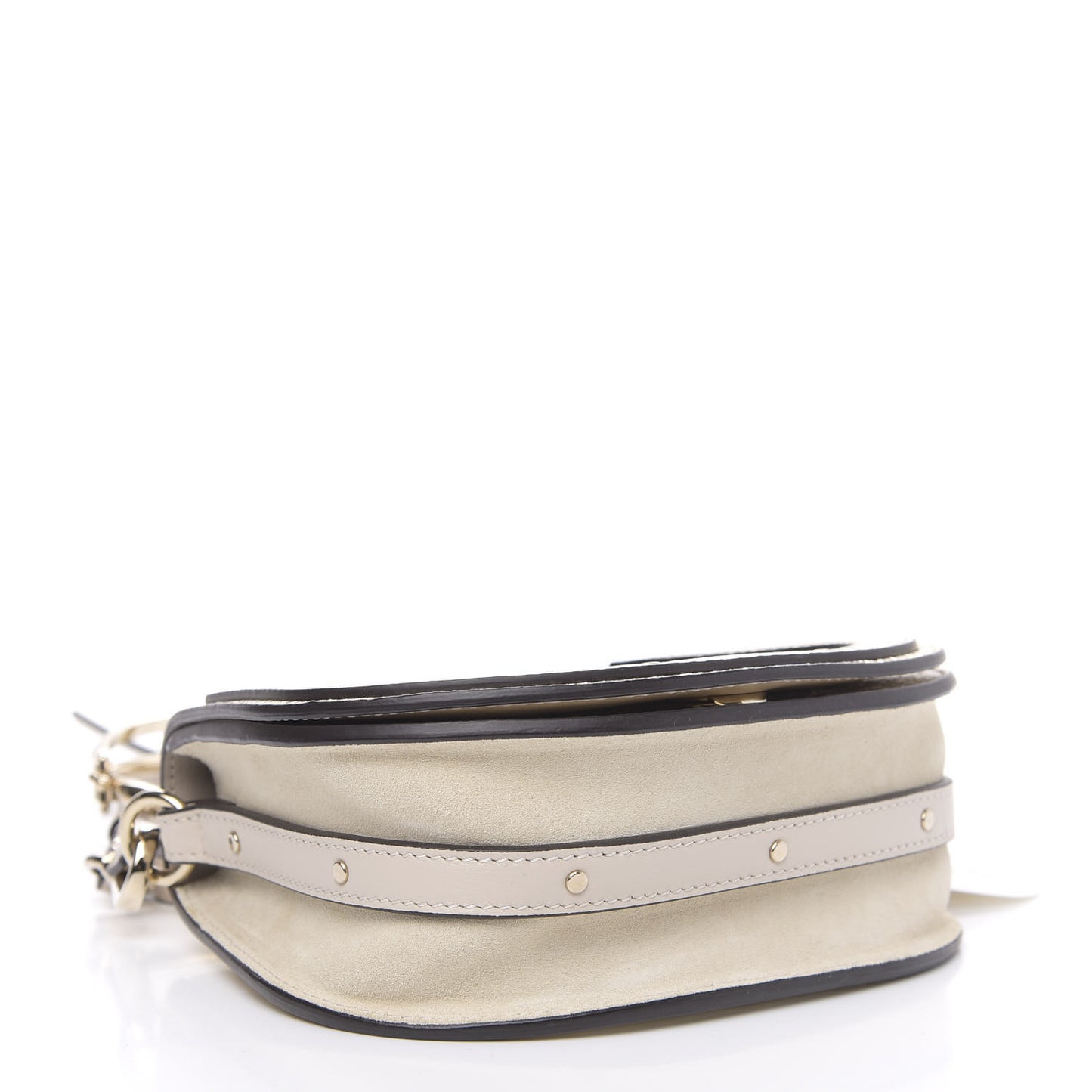 Metallic Calfskin Small Nile Bracelet Bag Gold