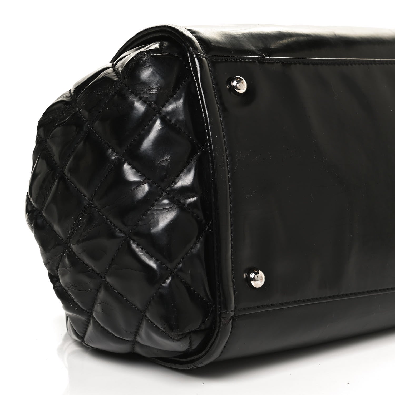 Chanel Vinyl Lipstick Ligne Accordion Tote Black 9 of 14