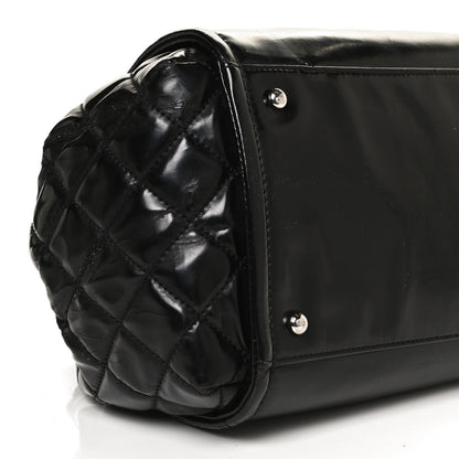 Chanel Vinyl Lipstick Ligne Accordion Tote Black 9 of 14