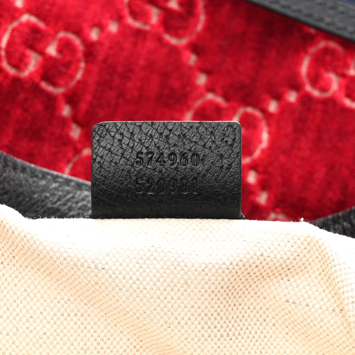 Gucci Velvet GG Monogram Web Bucket Bag Red Cipria Black 7 of 11