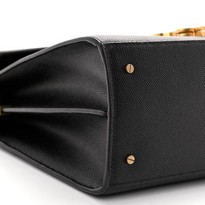 Saint Laurent Grain de Poudre Medium Classic Monogram Cassandra Top Handle Black Rouge Legion 8 of 9