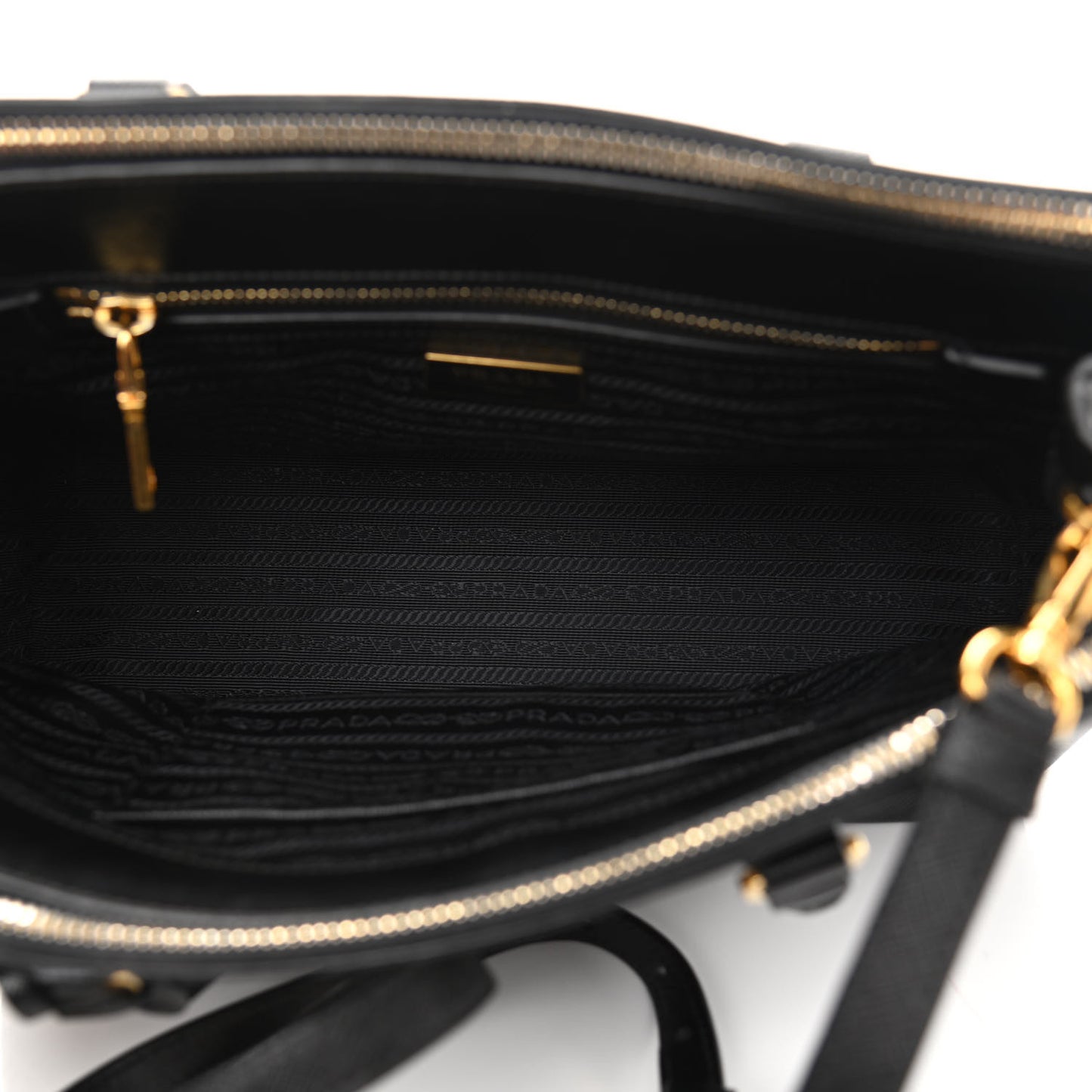 Saffiano Small Galleria Double Zip Tote Black