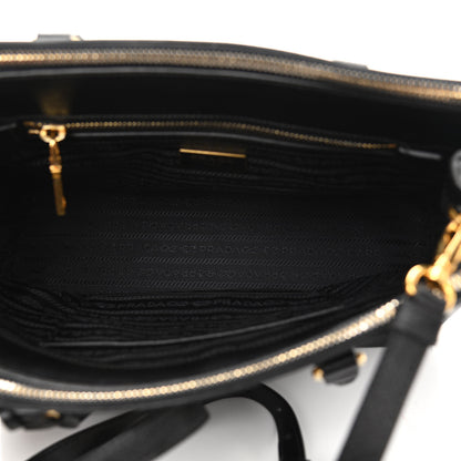 Prada Saffiano Small Galleria Double Zip Tote Black 5 of 10