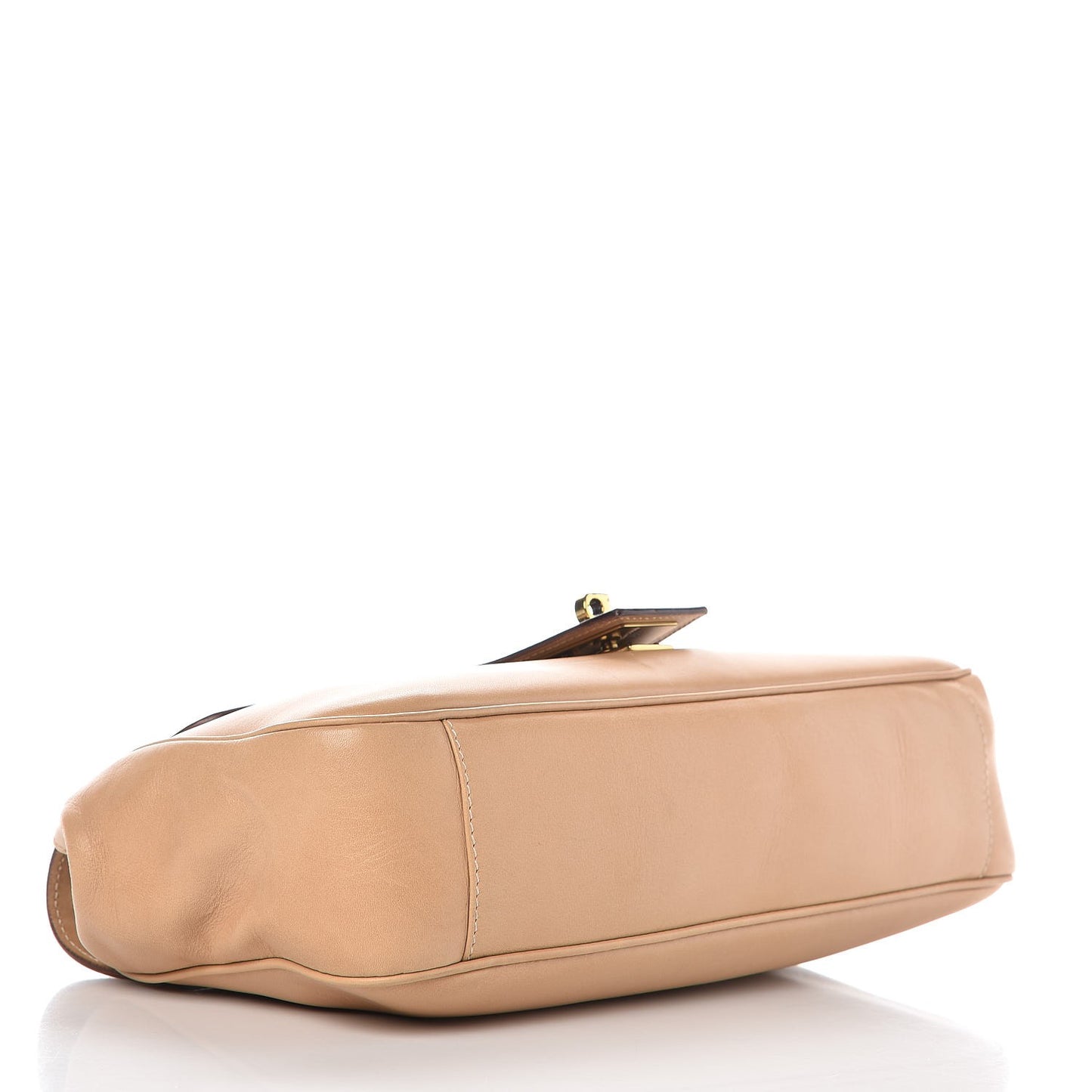 Calfskin Flap Shoulder Bag Beige