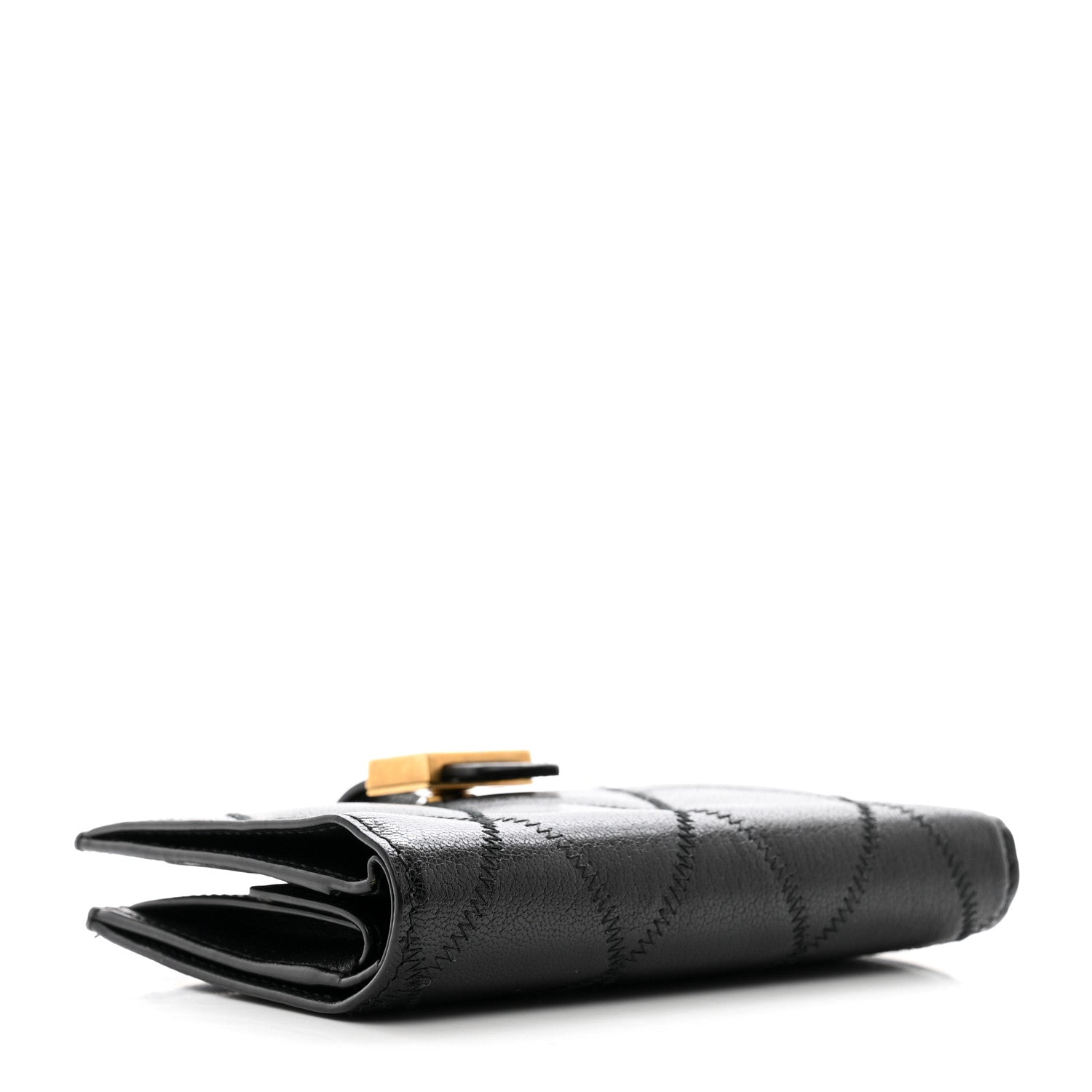 Givenchy Goatskin Diamond Quilted GV3 Medium Wallet Black 4 of 7