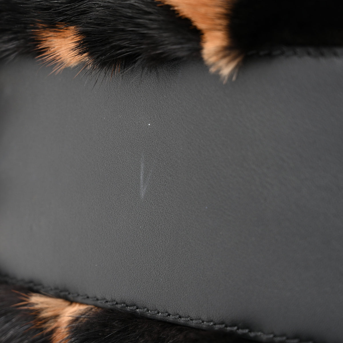 Fendi Mink Velvet Vitello Seta Inlaid Medium Peekaboo Iconic Satchel Tobacco Moro Black 12 of 13