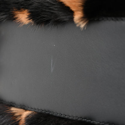Fendi Mink Velvet Vitello Seta Inlaid Medium Peekaboo Iconic Satchel Tobacco Moro Black 12 of 13