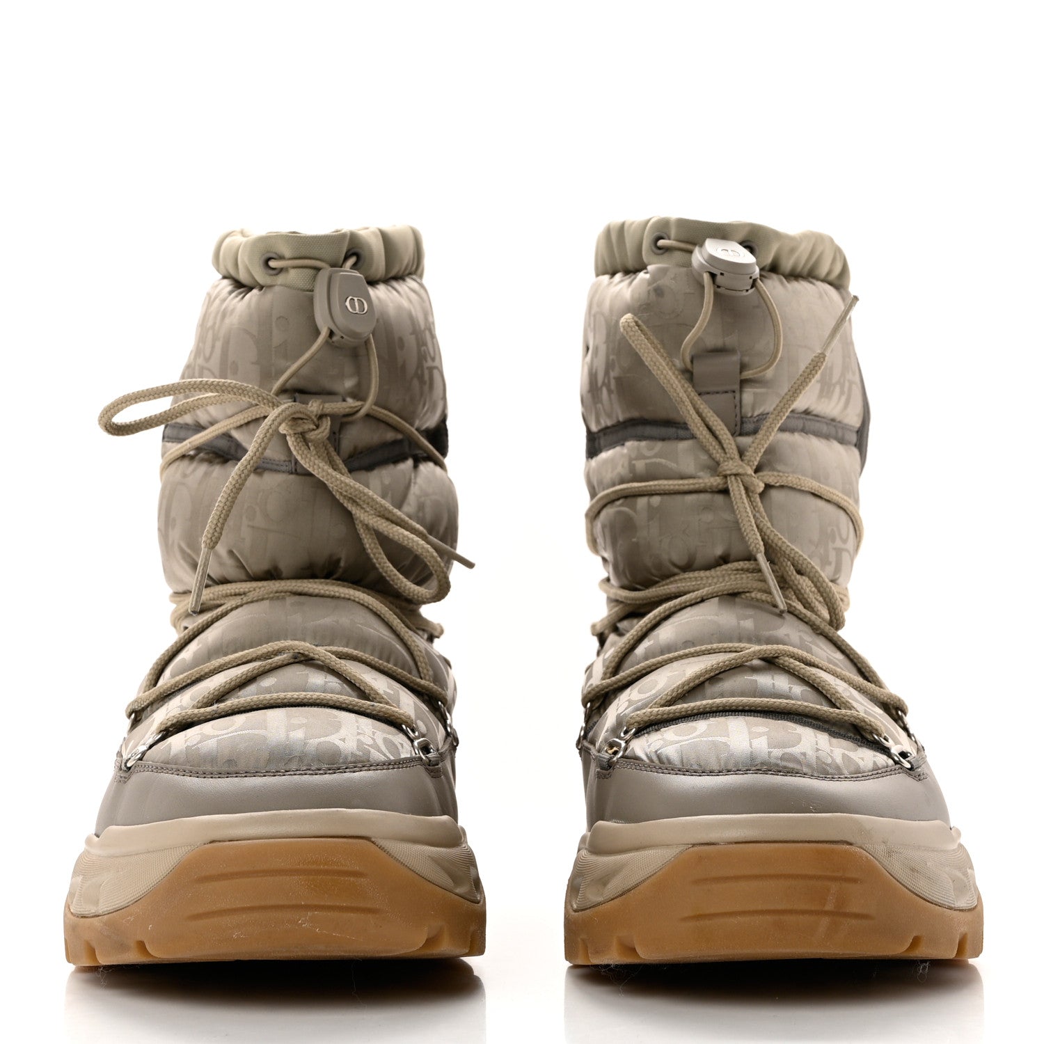 Christian Dior Nylon Oblique Mens Snow Ankle Boots 44 Beige 2 of 9