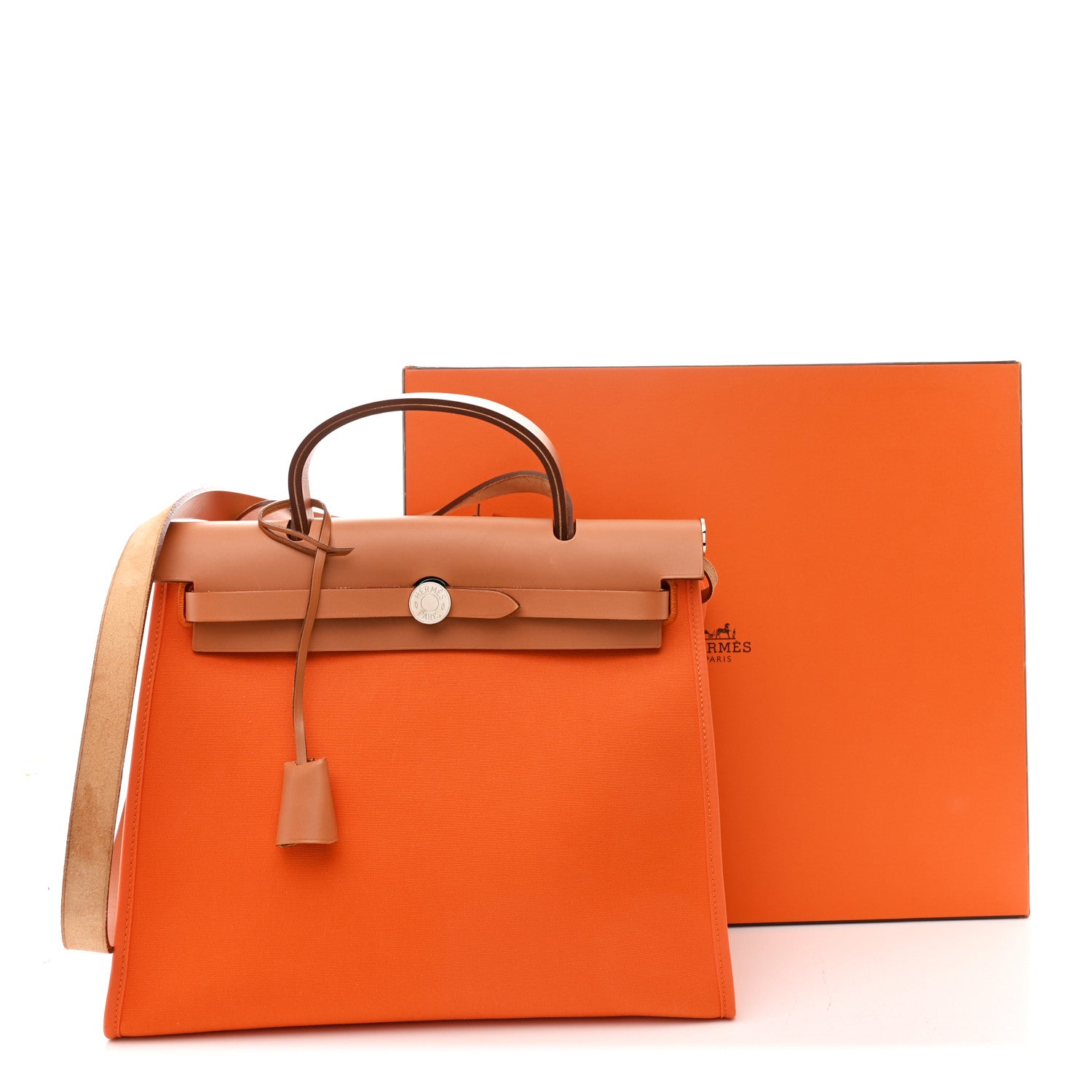 Hermes Vache Hunter Toile Herbag Zip 31 PM Orange 12 of 12