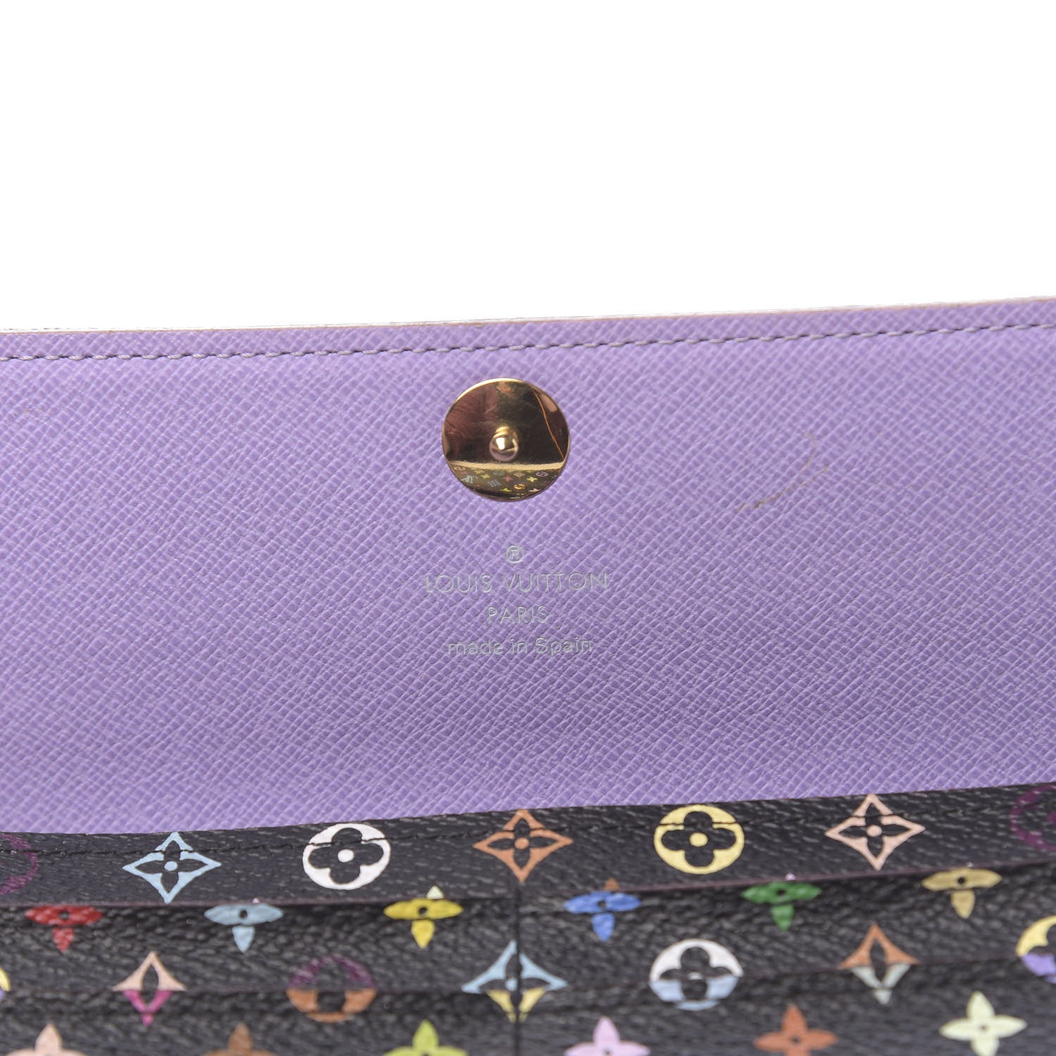Louis Vuitton Monogram Multicolor Sarah Wallet Black Violet 6 of 7