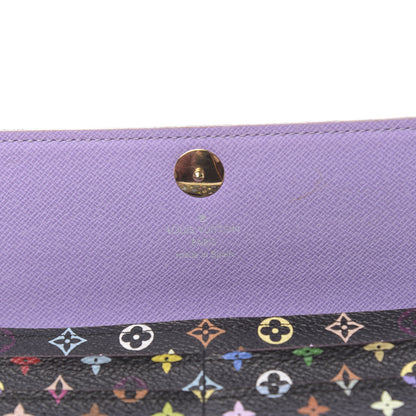 Louis Vuitton Monogram Multicolor Sarah Wallet Black Violet 6 of 7