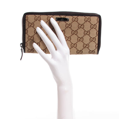 Gucci Monogram Metal Bar Zip Around Wallet Dark Brown 2 of 7