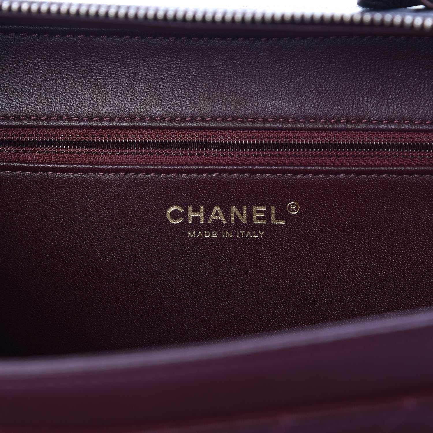 Chanel Caviar Quilted Large CC Filigree Vanity Case Burgundy 8 of 10