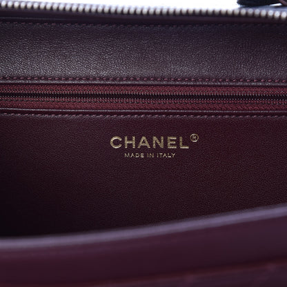 Chanel Caviar Quilted Large CC Filigree Vanity Case Burgundy 8 of 10