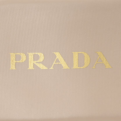 Prada Nappa Metal Triangle Logo Flat Slide Sandals 39 Travertino 8 of 9